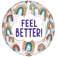 Anagram 18 inch CLEARZ - FEEL BETTER RAINBOWS Plastic Balloon 45314-11-A-P