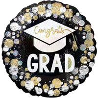 Anagram 18 inch CONGRATS GRAD CIRCLES & DOTS Foil Balloon 45512-02-A-U