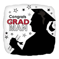 Anagram 18 inch CONGRATS GRAD MAN Foil Balloon 22192-02-A-U