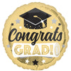 Anagram 18 inch CONGRATS GRAD SHINY GOLD Foil Balloon 44210-02-A-U