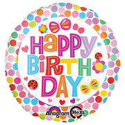 Anagram 18 inch HAPPY BIRTHDAY FLOWER Foil Balloon 30729-01-A-P