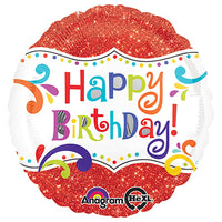 Anagram 18 inch HAPPY BIRTHDAY SPARKLE Foil Balloon 30728-01-A-P