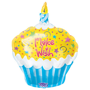 Anagram 18 inch MAKE A WISH CUPCAKE Foil Balloon 12684-01-A-P