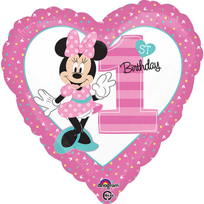 Anagram 18 inch MINNIE 1ST BIRTHDAY Foil Balloon 34350-02-A-U