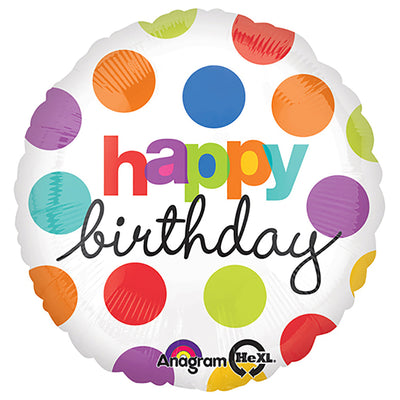 Anagram 18 inch POLKA DOT BIRTHDAY Foil Balloon 21949-01-A-P