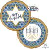 Anagram 18 inch SATIN INFUSED HANUKKAH FESTIVAL OF LIGHTS Foil Balloon 40425-02-A-U