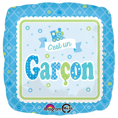 Anagram 18 inch WELCOME C'EST UN GARCON Foil Balloon 31185-01-A-P