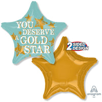 Anagram 18 inch YOU DESERVE STAR Foil Balloon 30673-01-A-P