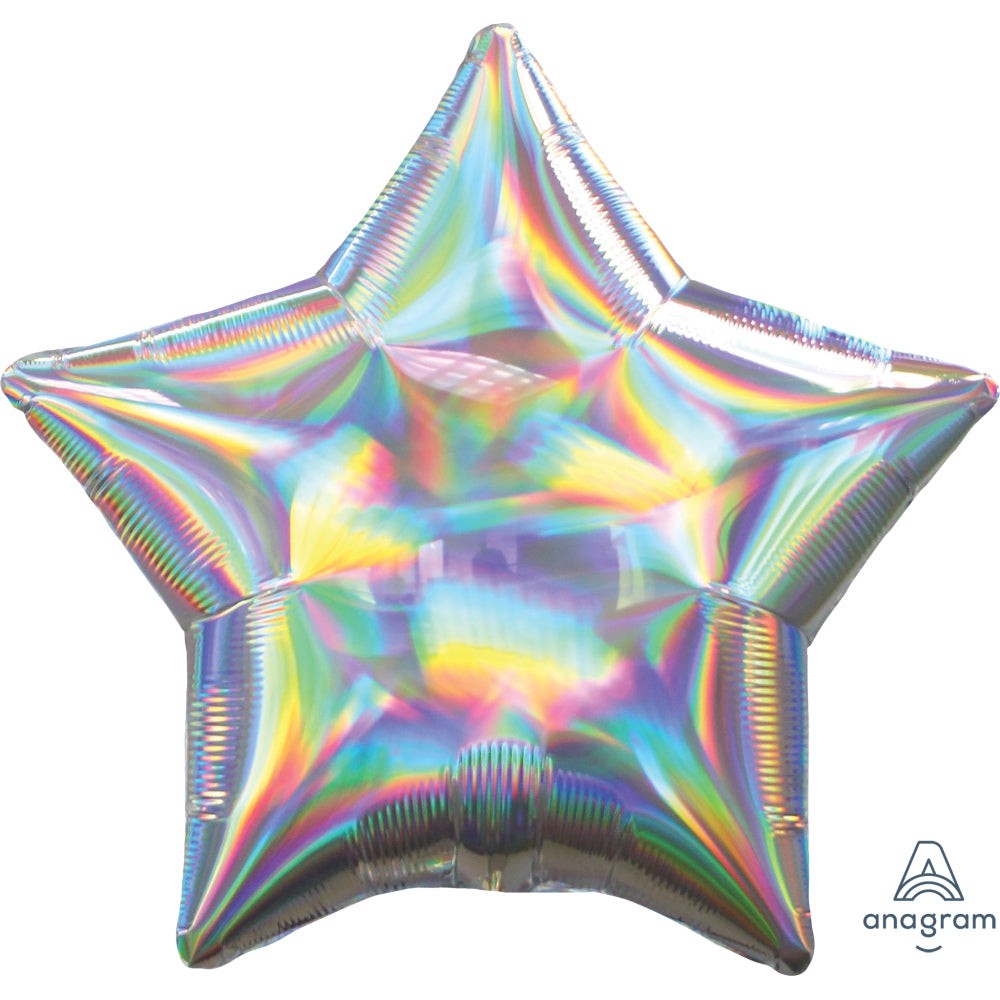 Anagram 19 inch STAR - IRIDESCENT SILVER Foil Balloon 39270-02-A-U