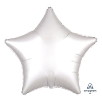 Anagram 19 inch STAR - SATIN LUXE WHITE SATIN Foil Balloon 38591-02-A-U