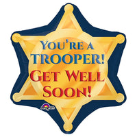 Anagram 21 inch TROOPER BADGE GET WELL SOON Foil Balloon 33710-01-A-P