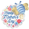 Anagram 23 inch HAPPY MOTHER'S DAY ARTFUL FLORALS AND BEE Foil Balloon 44182-01-A-P