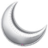 Anagram 26 inch CRESCENT MOON - SILVER (3 PK) Foil Balloon 16298-99-A-U