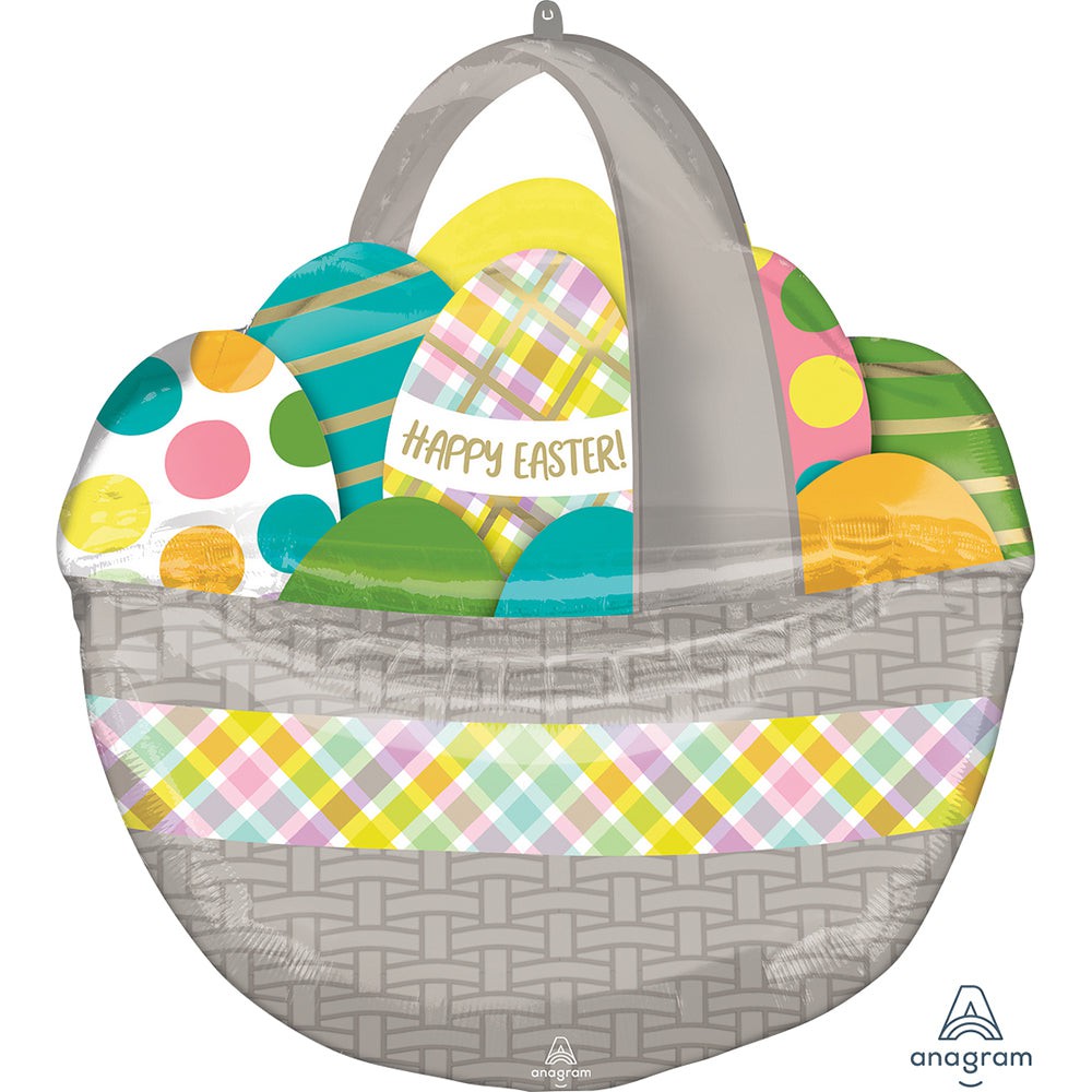 Anagram 26 inch EASTER EGG BASKET Foil Balloon 42356-01-A-P