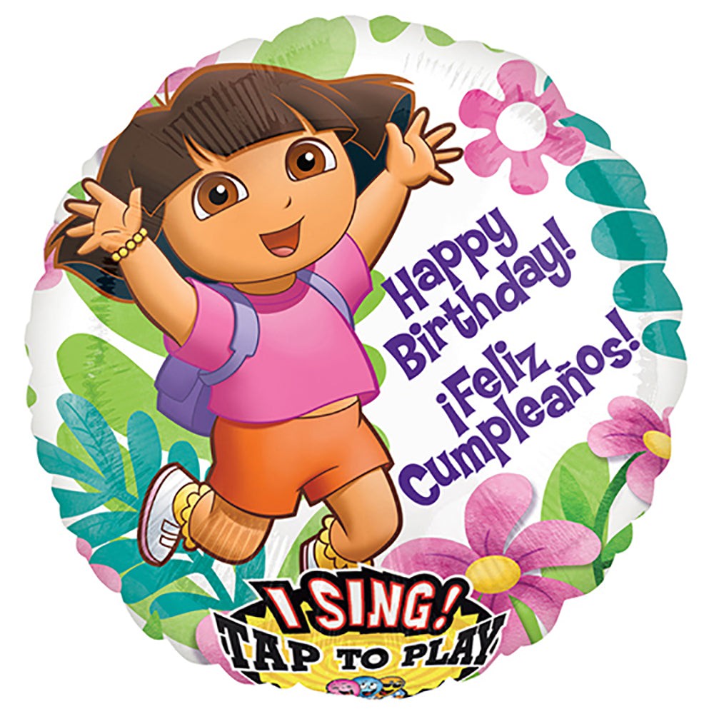 Anagram 28 inch DORA BIRTHDAY/ CUMPLEANOS SING-A-TUNE Foil Balloon 21708-01-A-P