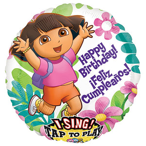 Anagram 28 inch DORA BIRTHDAY/ CUMPLEANOS SING-A-TUNE Foil Balloon 21708-01-A-P