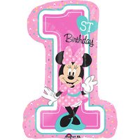 Anagram 28 inch MINNIE 1ST BIRTHDAY GIRL Foil Balloon 34352-01-A-P