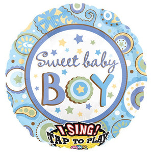 Anagram 28 inch SWEET BABY BOY SING-A-TUNE Foil Balloon 22069-01-A-P