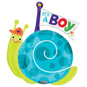 Anagram 29 inch IT'S A BOY SNAIL Foil Balloon 33660-01-A-P