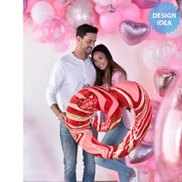 Anagram 30 inch HAPPY VALENTINE'S DAY MARBLE TWISTY HEART Foil Balloon 45096-01-A-P