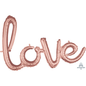 Anagram 31″ SCRIPT PHRASE LOVE ROSE GOLD Foil Balloon 41116-11-A-P