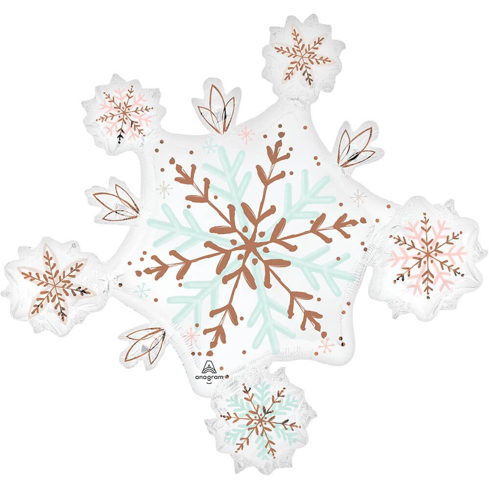 Anagram 32 inch SATIN WINTER WONDERLAND SNOWFLAKE Foil Balloon 46135-01-A-P