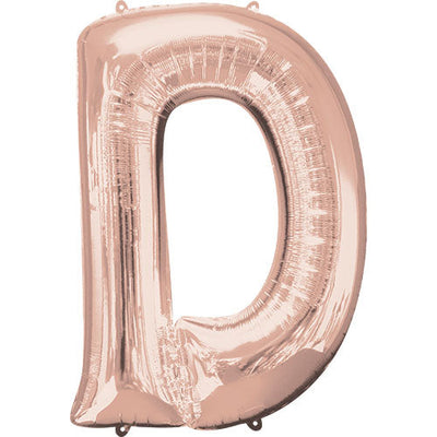 Anagram 34 inch LETTER D - ANAGRAM - ROSE GOLD Foil Balloon 36567-01-A-P