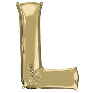 Anagram 34 inch LETTER L - ANAGRAM - WHITE GOLD Foil Balloon 44657-01-A-P