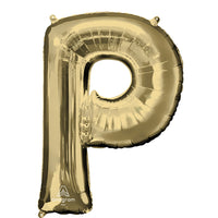 Anagram 34 inch LETTER P - ANAGRAM - WHITE GOLD Foil Balloon 44594-01-A-P