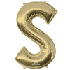 Anagram 34 inch LETTER S - ANAGRAM - WHITE GOLD Foil Balloon 44630-01-A-P