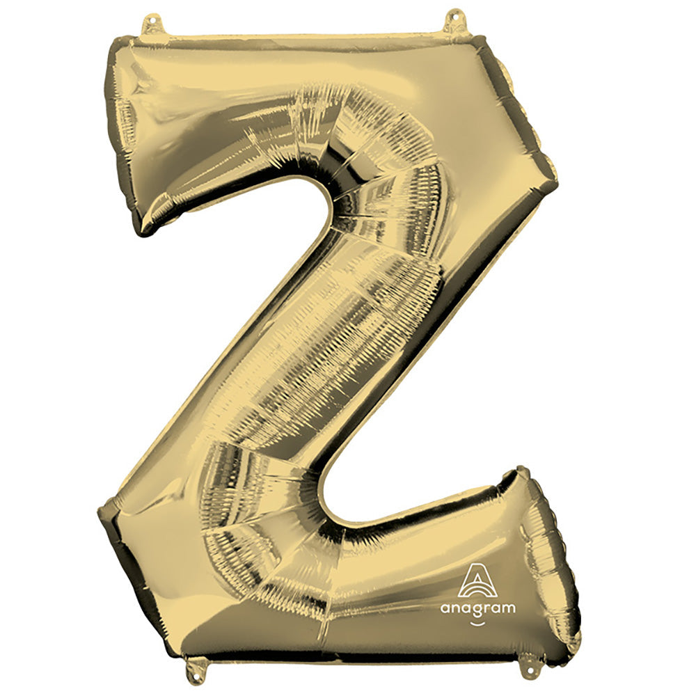 Anagram 34 inch LETTER Z - ANAGRAM - WHITE GOLD Foil Balloon 44667-01-A-P