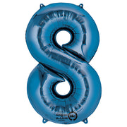 Anagram 34 inch NUMBER 8 - ANAGRAM - BLUE Foil Balloon 28294-01-A-P