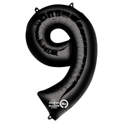 Anagram 34 inch NUMBER 9 - ANAGRAM - BLACK Foil Balloon 30148-01-A-P