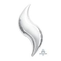 Anagram 36 inch CURVES - SILVER (3 PK) Foil Balloon 16303-99-A-U