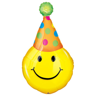 Anagram 39 inch PARTY HAT SMILES Foil Balloon 06198-01-A-P