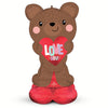 Anagram 49 inch SATIN BROWN LOVE BEAR AIRLOONZ Foil Balloon 45151-11-A-P