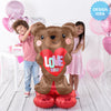 Anagram 49 inch SATIN BROWN LOVE BEAR AIRLOONZ Foil Balloon 45151-11-A-P