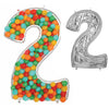 Anagram 52 inch BALLOONFORMZ MOSAIC NUMBER 2 - SILVER Foil Balloon 44125-11-A-P