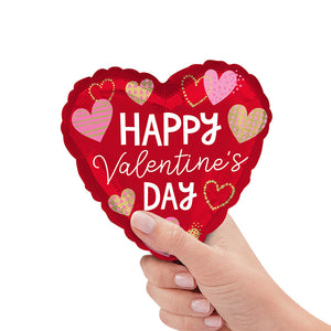 Anagram 9 inch CRAFTY HAPPY VALENTINE'S DAY MINI SHAPE (AIR-FILL ONLY) Foil Balloon 43679-09-A-U