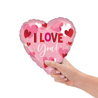 Anagram 9 inch I LOVE YOU PLAYFUL HEARTS (AIR FILL ONLY) Foil Balloon 45132-09-A-U