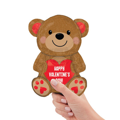 Anagram HAPPY VALENTINE'S DAY CUDDLY BEAR MINI SHAPE (AIR-FILL ONLY) Foil Balloon 43668-02-A-U