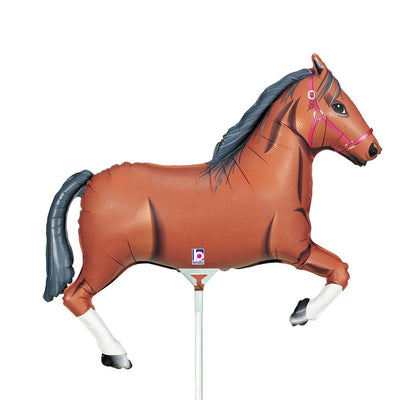 Betallic 14 inch BROWN HORSE MINI SHAPE (AIR-FILL ONLY) Foil Balloon 19764-B-U