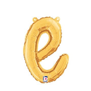 Betallic 14 inch SCRIPT LETTER E - GOLD (AIR-FILL ONLY) Foil Balloon 34705GP-B-P