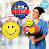 Betallic 14 inch SMILEY NURSE MINI SHAPE (AIR-FILL ONLY) Foil Balloon 19197-B-U