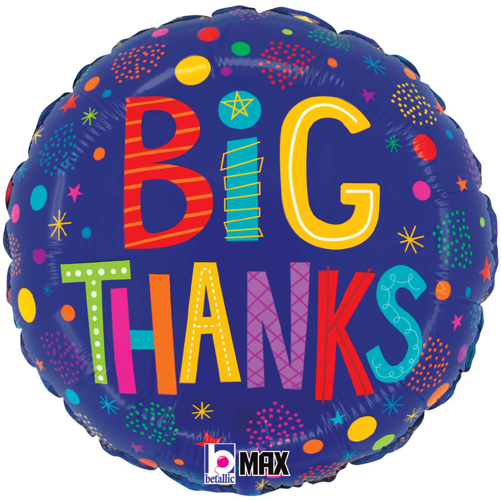 Betallic 18 inch BIG THANKS BLUE Foil Balloon 26298P-B-P