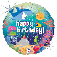 Betallic 18 inch BIRTHDAY OCEAN Foil Balloon 36559-B-U