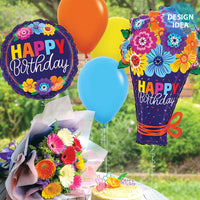 Betallic 18 inch BOLD BLOOMS BIRTHDAY Foil Balloon