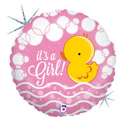 Betallic 18 inch BUBBLE DUCKY GIRL Foil Balloon 36042P-B-P