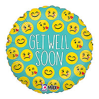 Betallic 18 inch EMOJI GET WELL Foil Balloon 36580P-B-P