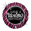 Betallic 18 inch FABULOUS ZEBRA BIRTHDAY Foil Balloon 86889P-B-P